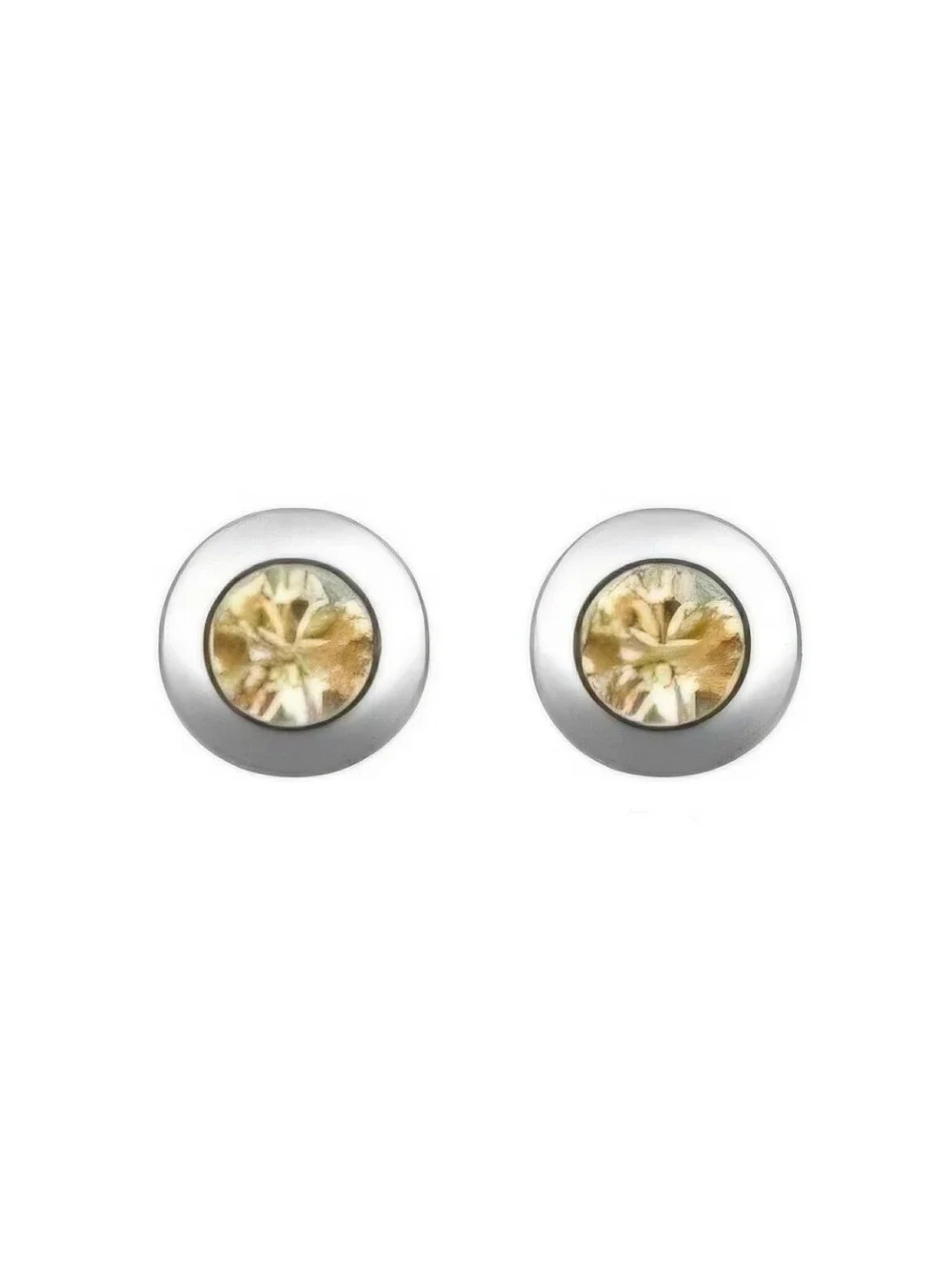 Austrian Crystal Round Light Yellow Stud Earrings